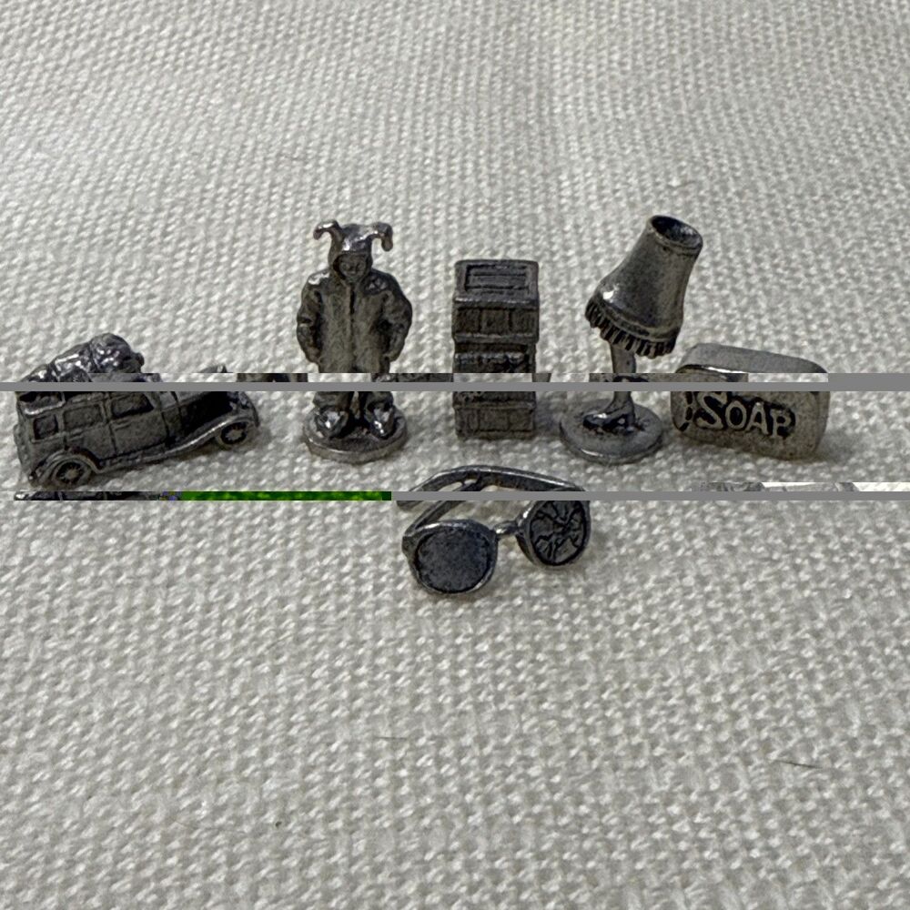 Complete Set Of 6 Monopoly Christmas Story 2007 Pewter Moving Pieces Tokens